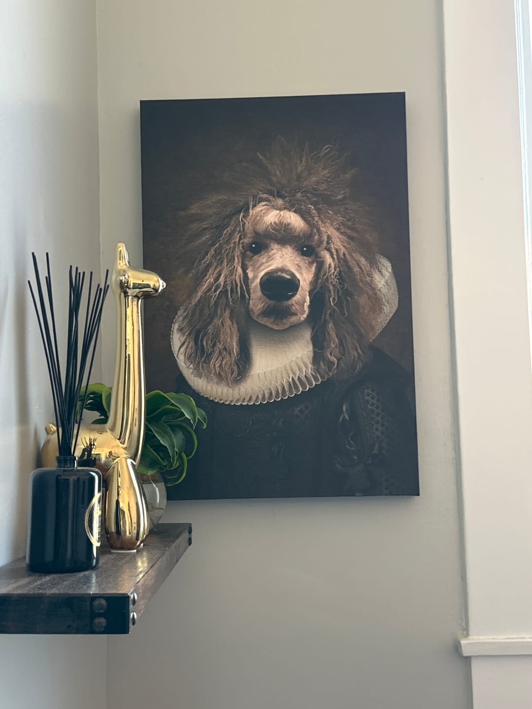Customer photo review of The Ruff Custom Pet Portrait Canvas