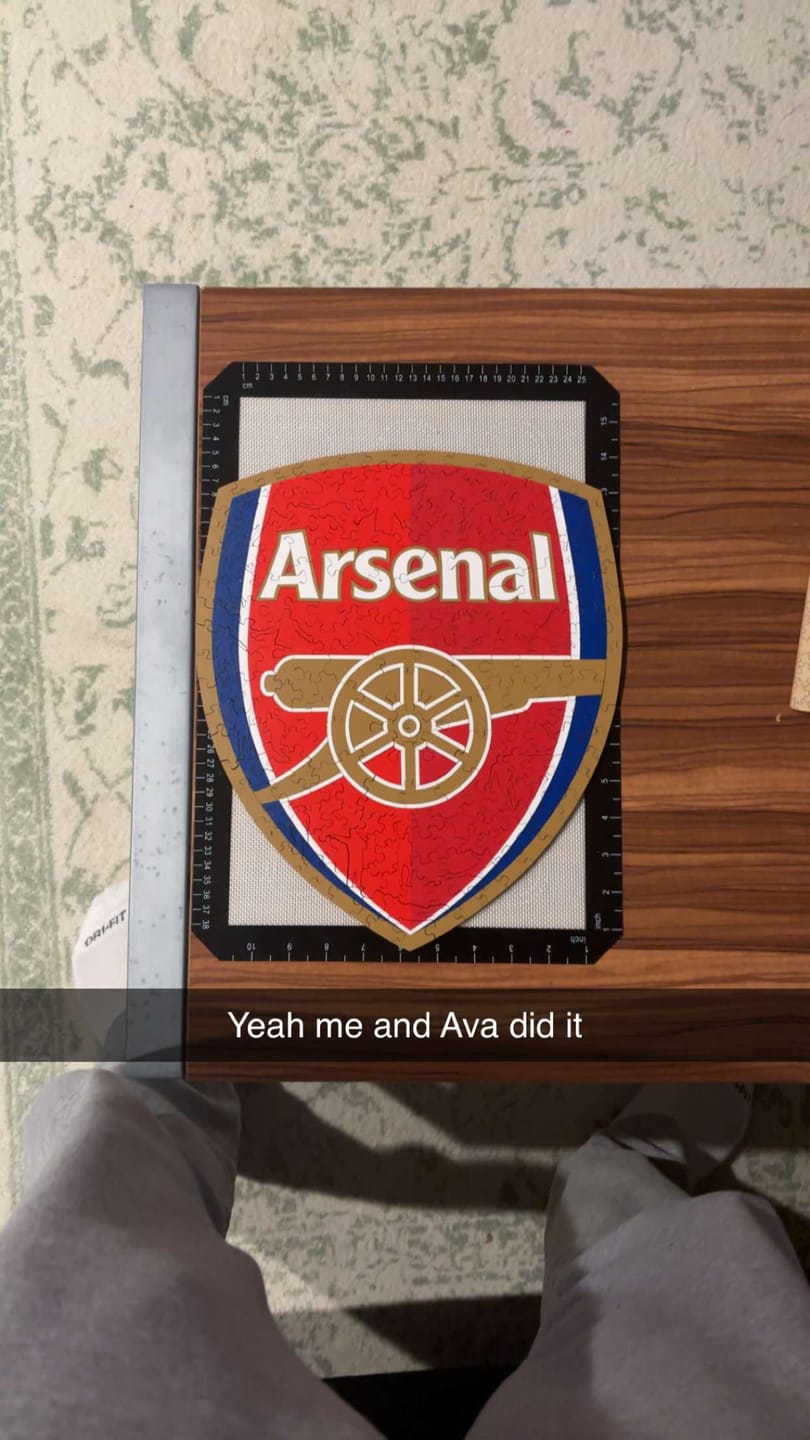 Customer photo review of Arsenal FC® Logo - Wooden Puzzle