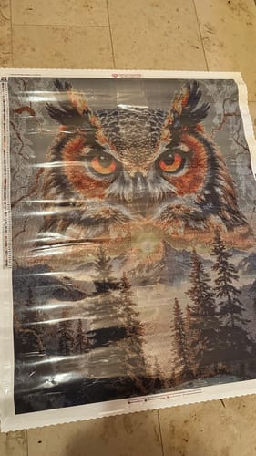 Customer photo review of 5D Diamond Painting mit AB-Effekt – Wächter der Berge mit 100 Farben