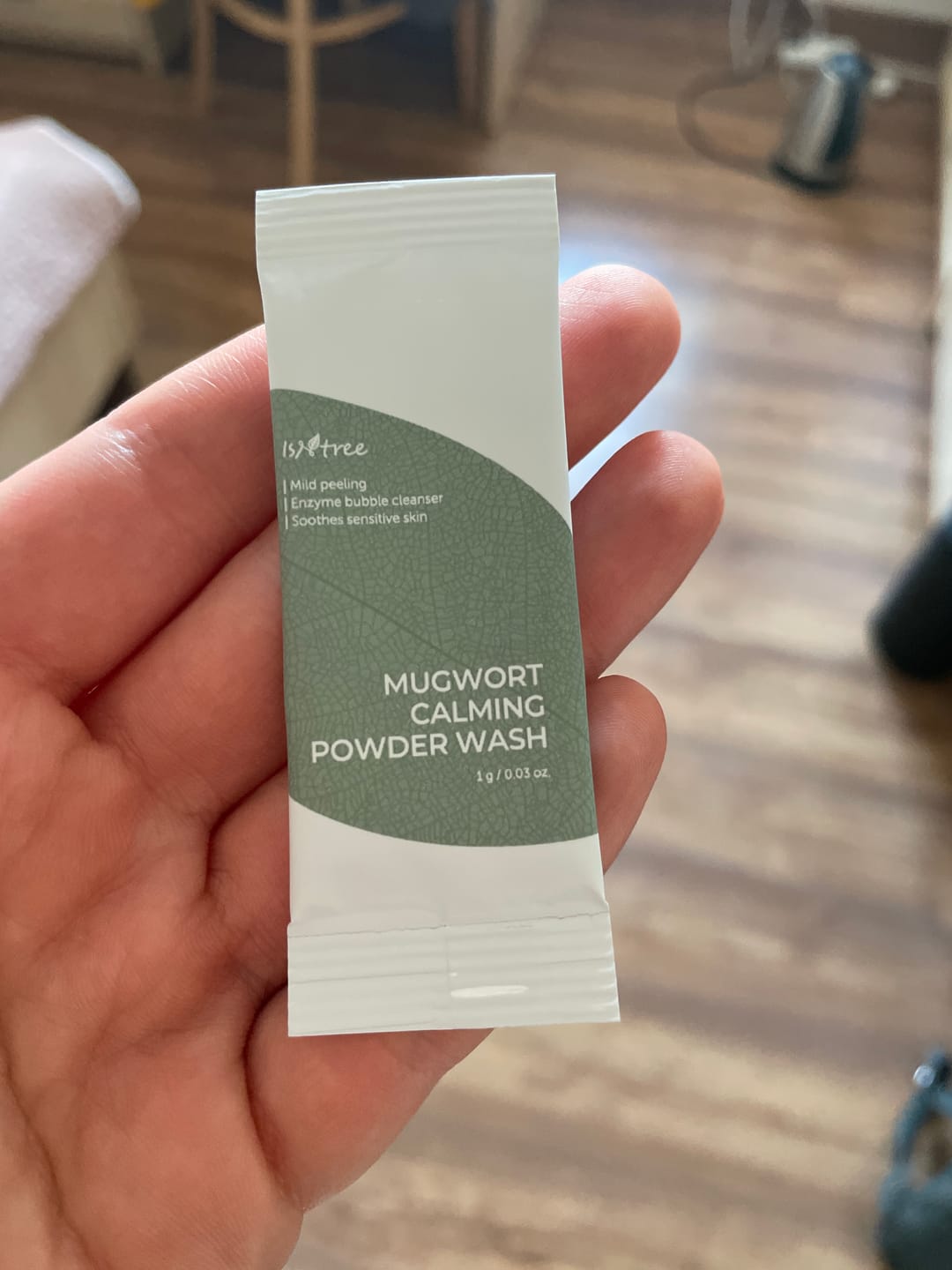 Customer photo review of Ādu nomierinošs enzīmu pūderis ar vībotni IsNtree Mugwort Calming Powder Wash