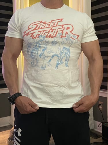 Customer photo review of Blue Sketches Street Fighter T-Shirt