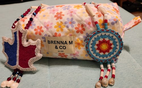 Customer photo review of Vibrant Floral Quilted Pouch