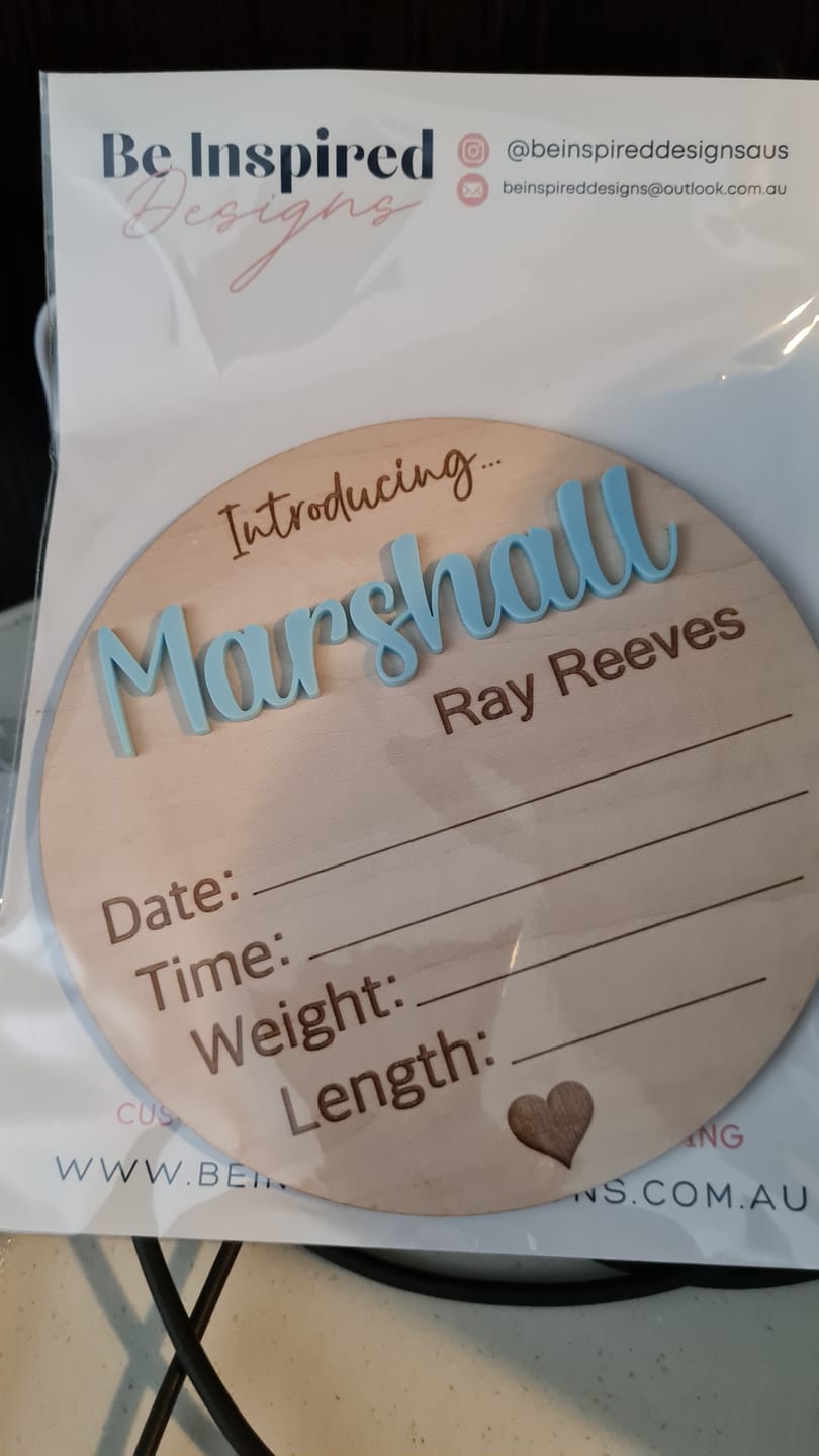 Customer photo review of Personalised Baby Birth Announcement Plaque