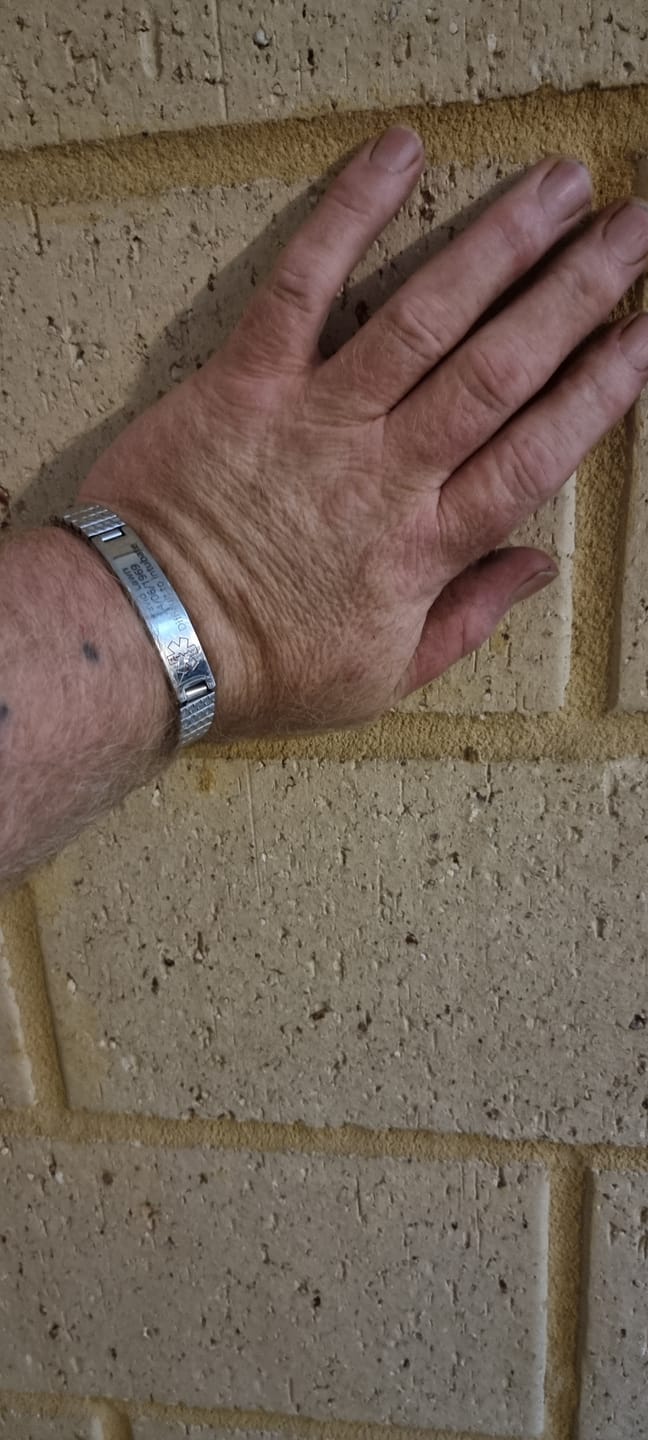 Customer photo review of Stainless Steel Medical Alert ID Stretchable Bracelet