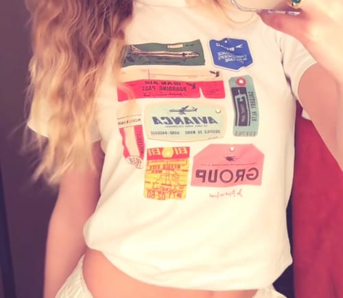 Customer photo review of flights not feelings baby tee