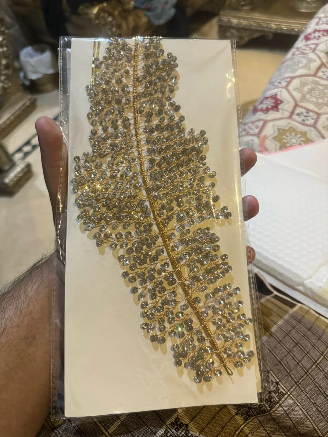 Customer photo review of Crystal Tiara Headband Rhinestones — Silver | KIMLUD