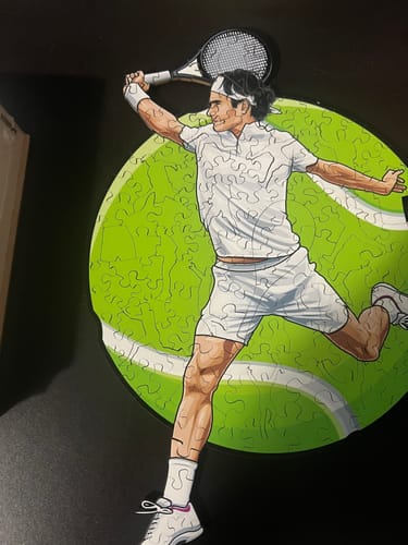 Customer photo review of Roger Federer - Wooden Puzzle