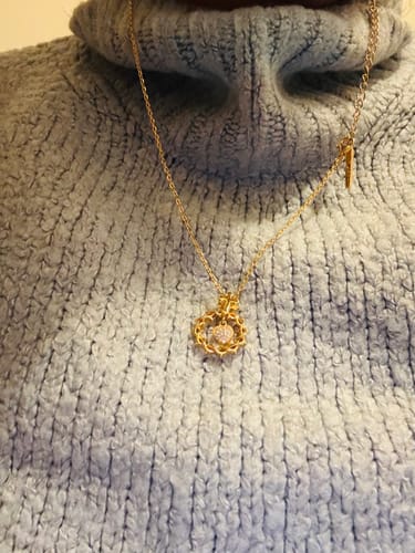 Customer photo review of The Sacred Heart Dangle Pendant Necklace