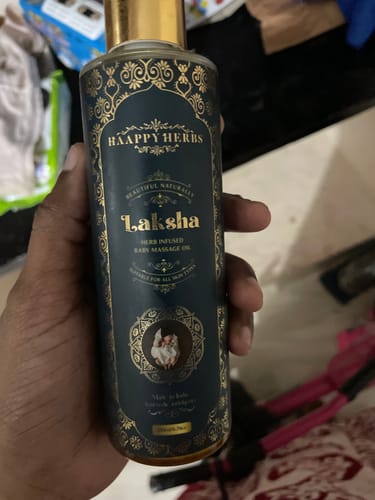 Customer photo review of Laksha Herb Infused Baby Massage Oil - 200ml