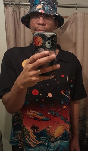 Customer photo review of Sci-Fi Island Button Up Shirt
