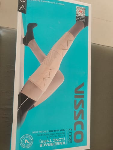 Customer photo review of Knee Brace - Long (19" Brace) | Ideal firm Knee support that limits knee motion & stabilizes the knee with mediolateral metal supports | Color - Beige