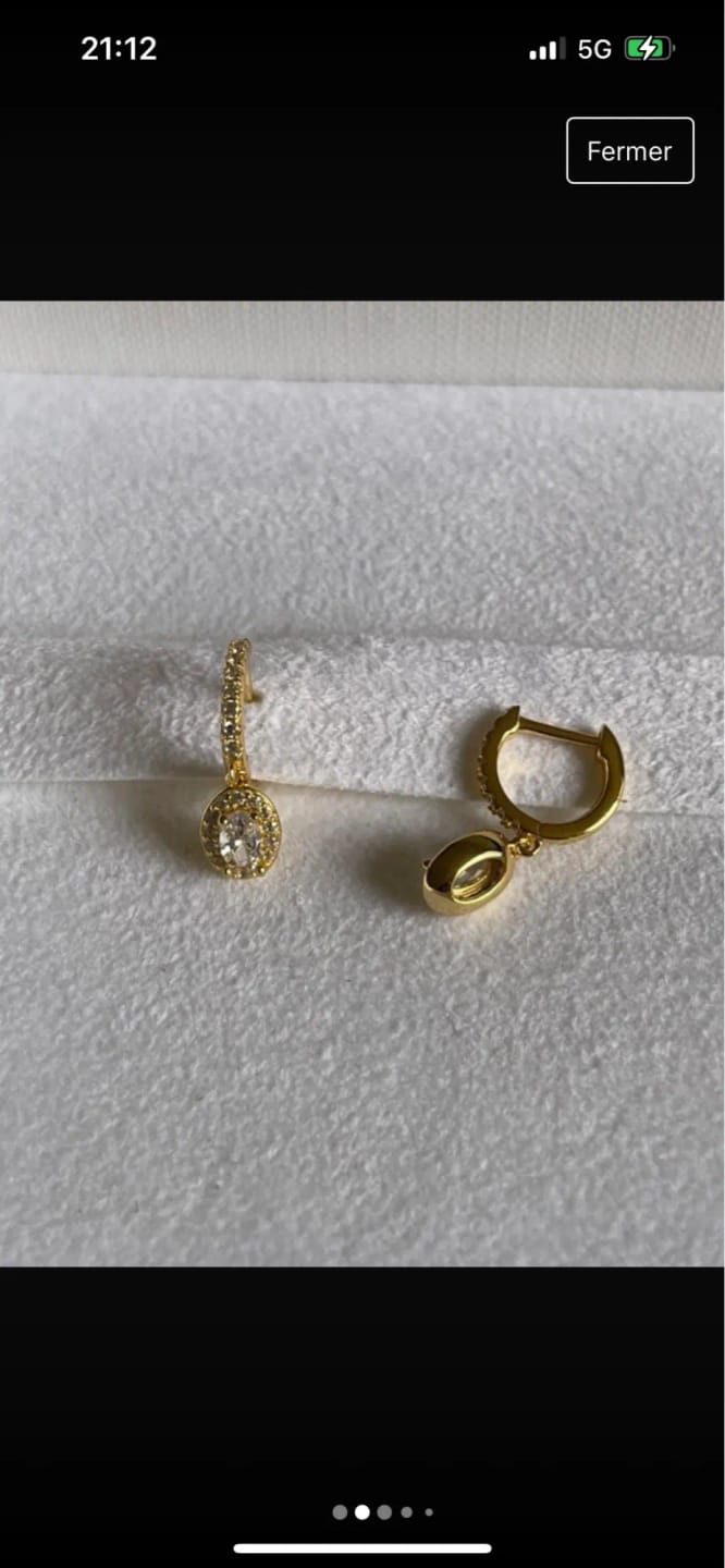 Customer photo review of Sterling Silver Huggie Hoop Earrings 2Ct Moissanite Center Stone — Silver | KIMLUD