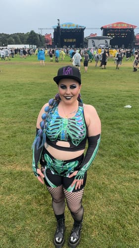 Customer photo review of Emerald Skeleton Bra Top