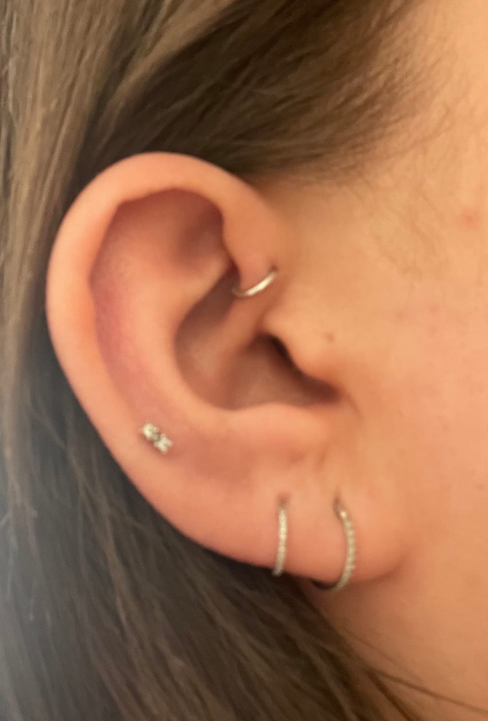Customer photo review of Cartilage Hoop (16g)
