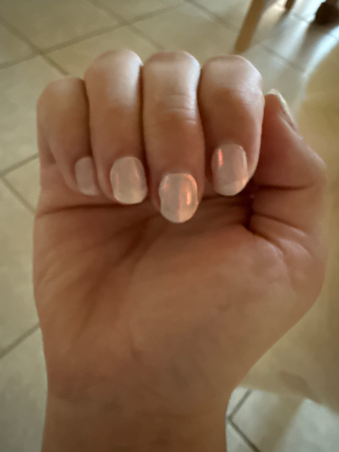 Customer photo review of Aqua Pink (Pearlescent) DIY Semicured Gel Nail Sticker Kit
