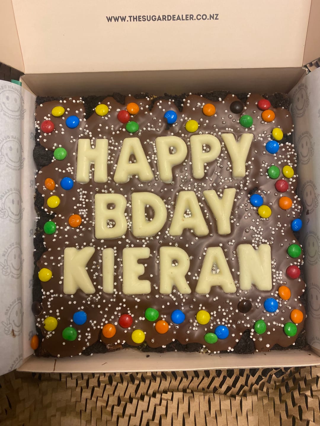 Customer photo review of OG custom message brownie