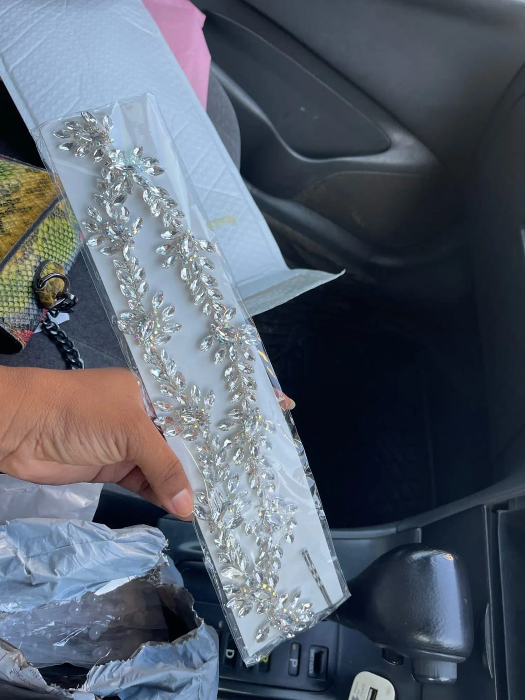 Customer photo review of Metal Bridal Tiara Pave Rhinestones — Silver | KIMLUD