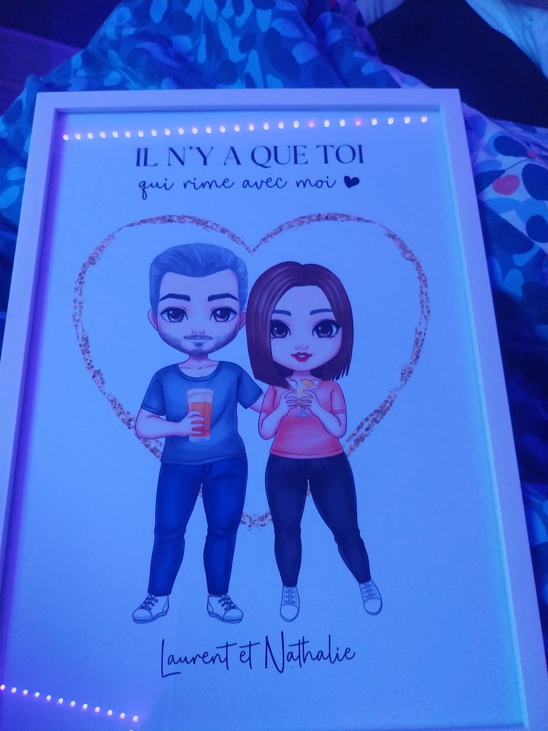 Customer photo review of Affiche Personnalisée - Couple Chibi