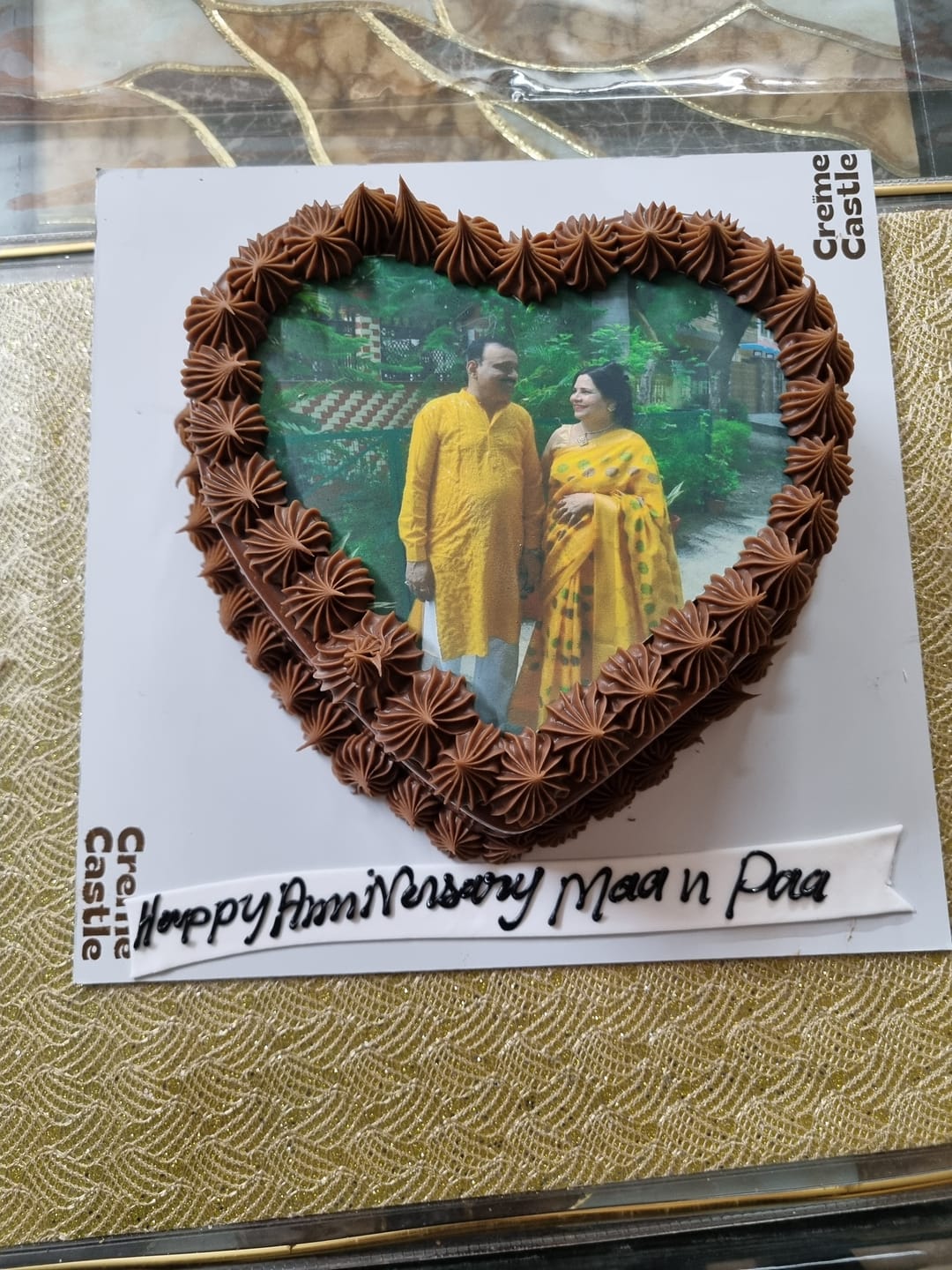 Customer photo review of Heart Shape Photo Cake