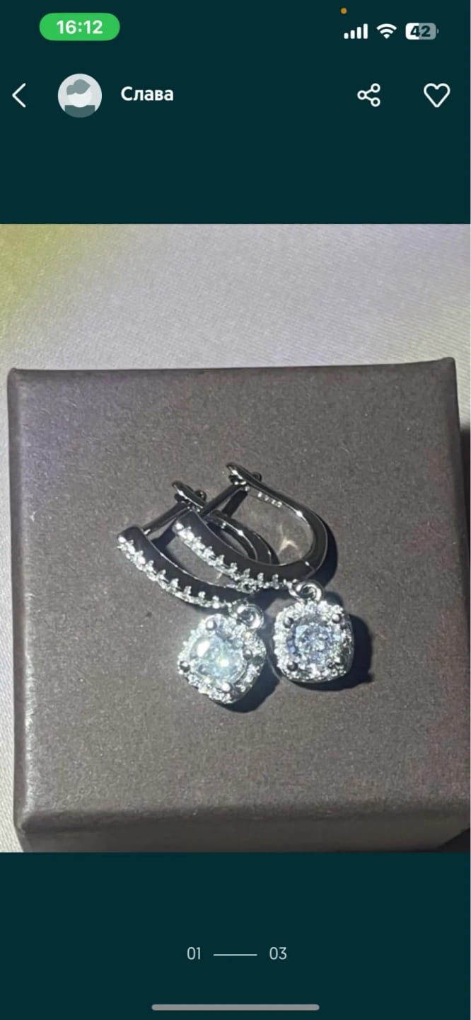 Customer photo review of Sterling Silver Huggie Hoop Earrings 2Ct Moissanite Center Stone — Silver | KIMLUD