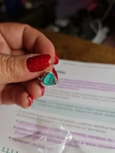 Customer photo review of Heart-Shaped Paraiba Tourmaline Stud Earrings — Silver | KIMLUD
