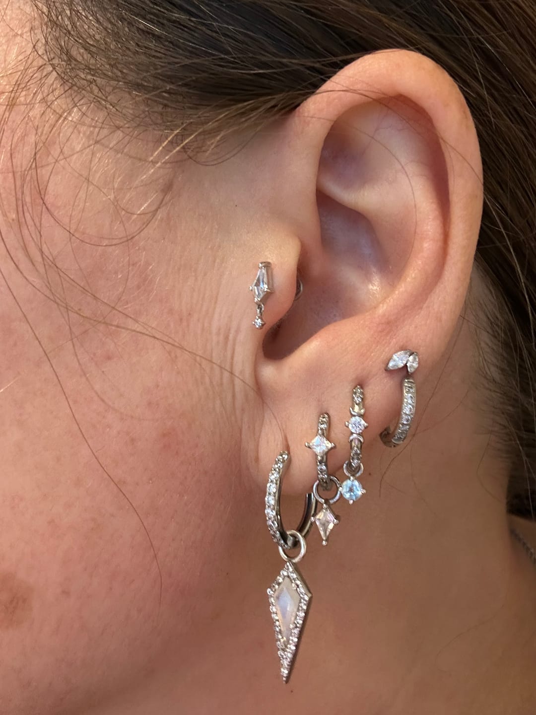 Customer photo review of AURA Mini Moonstone Pavé Kite Charm
