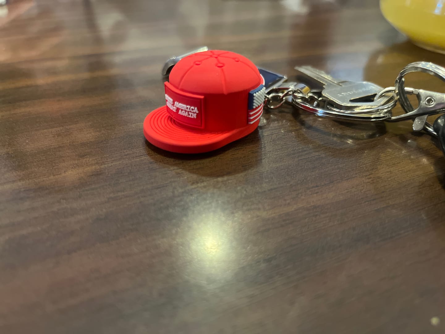 Customer photo review of MAGA Hat Keychain (Limited Edition)