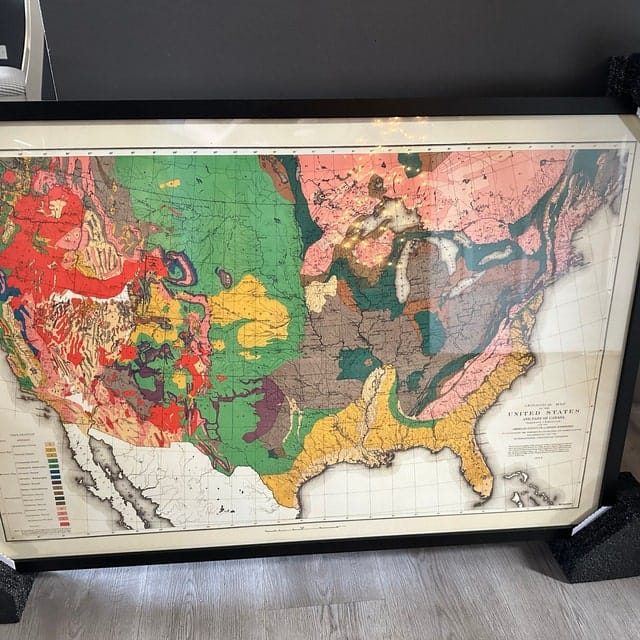 Customer photo review of Rare Old Geology Map of USA & Canada, 1886 by Charles Henry Hitchcock