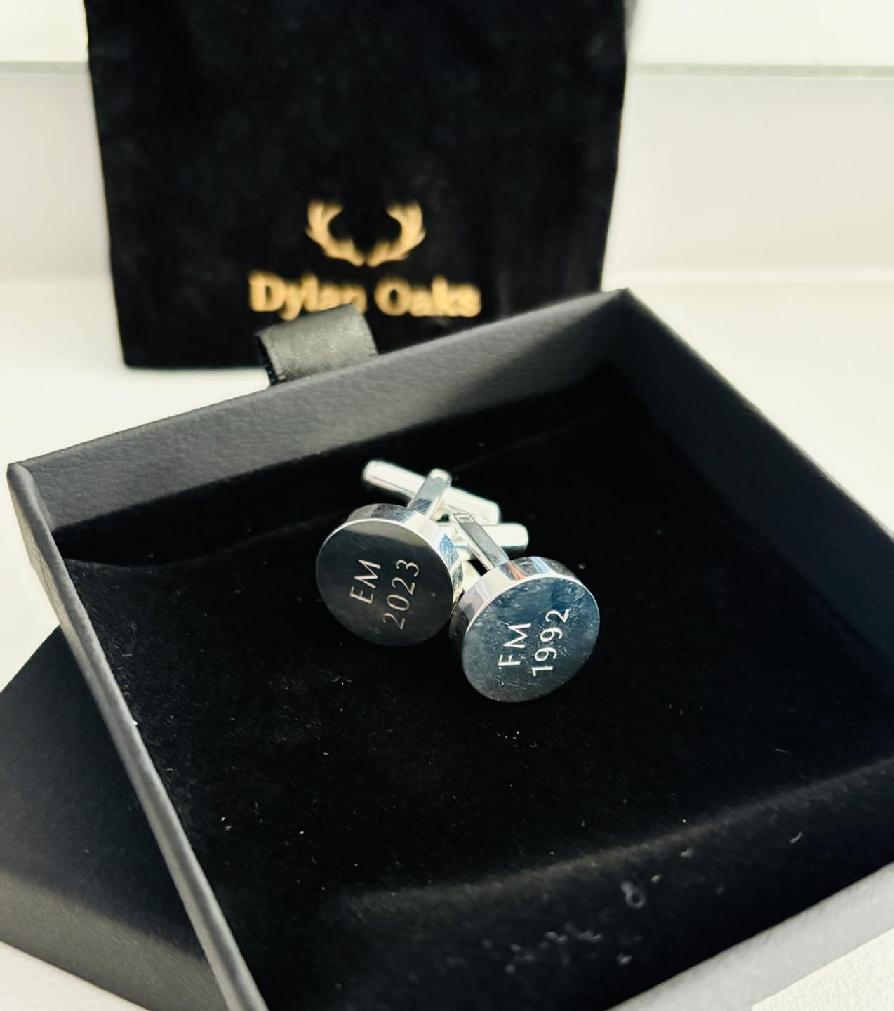 Customer photo review of Personalised Cufflinks in Silver