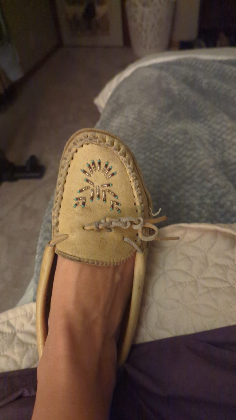 Customer photo review of Women's Soft Sole Moose Hide Leather Moccasins