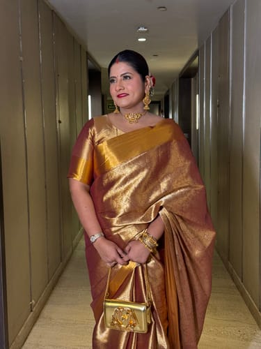 Customer photo review of Nita Ambani Inspired Tissue Silk Saree