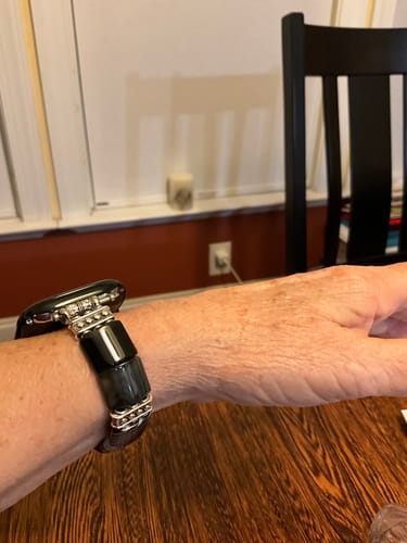 Customer photo review of Bohemian Noir Stretch Apple Watch Strap