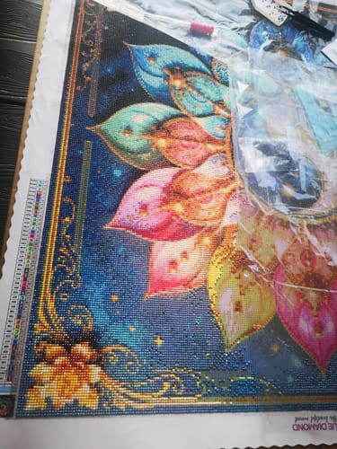 Customer photo review of 5D Diamond Painting mit AB-Effekt – Kosmisches Yin und Yang