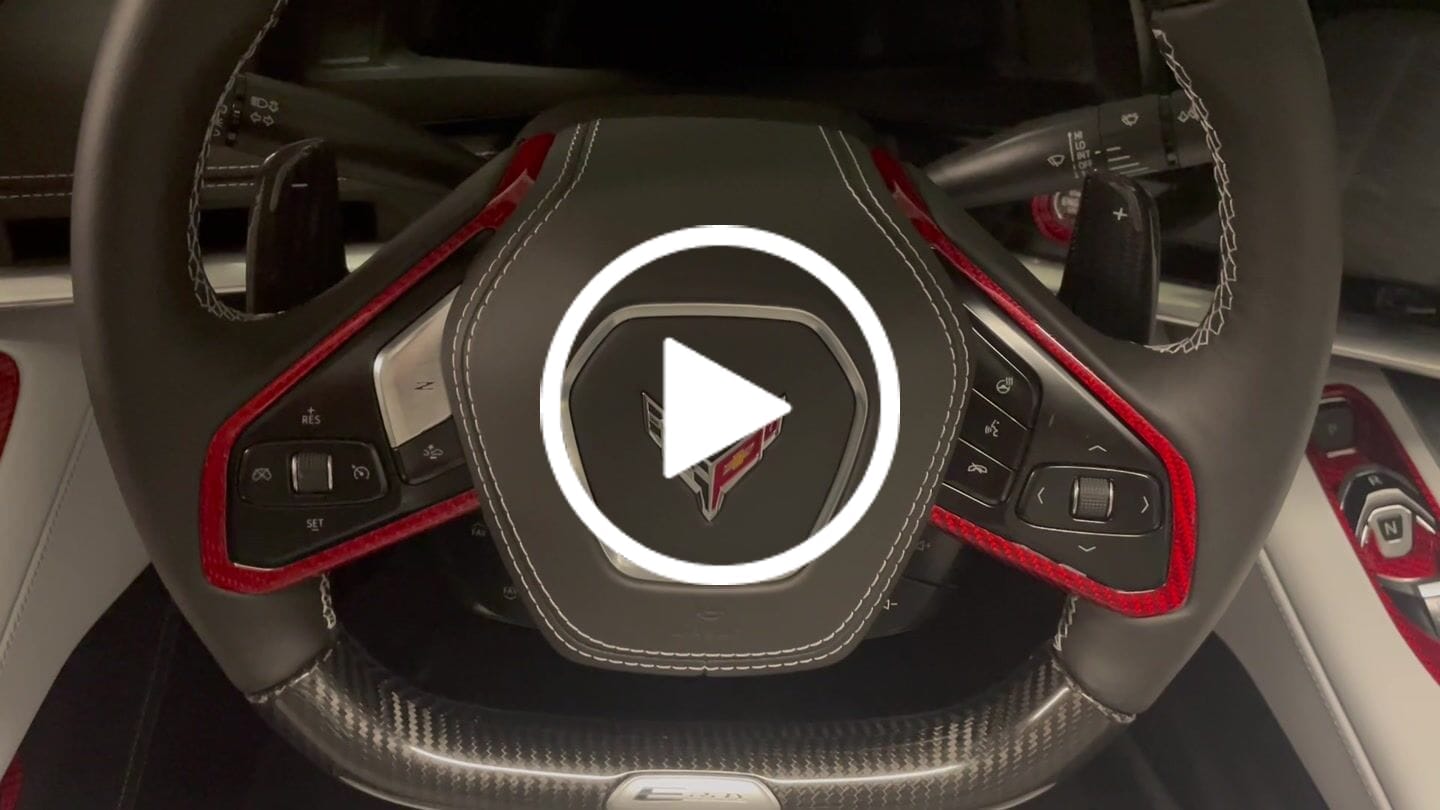 Customer video review of C8 Corvette Carbon Fiber Steering Chrome Trim Delete Covers