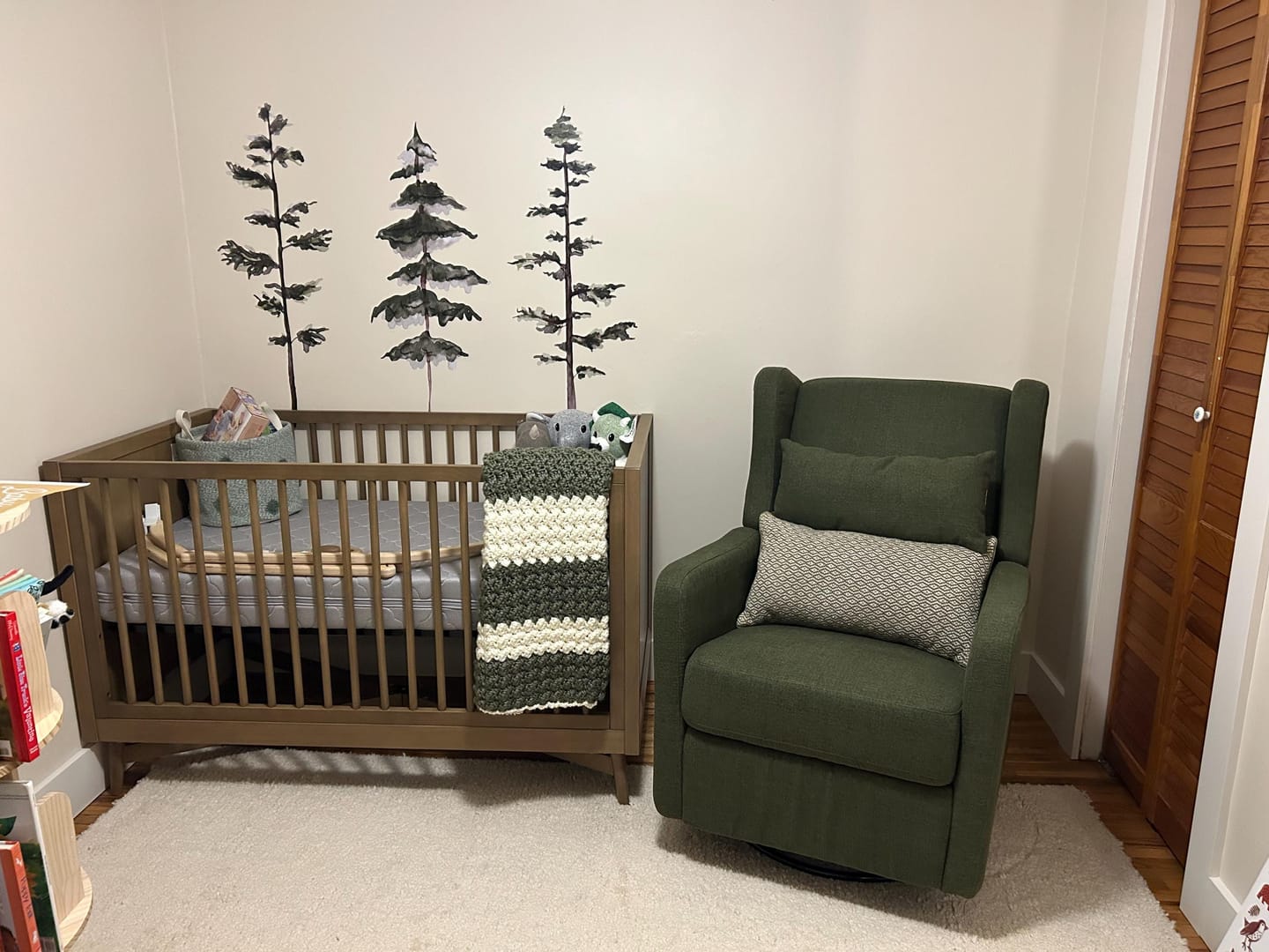 Customer photo review of Large Watercolor Pine Tree Removable Wall Decal