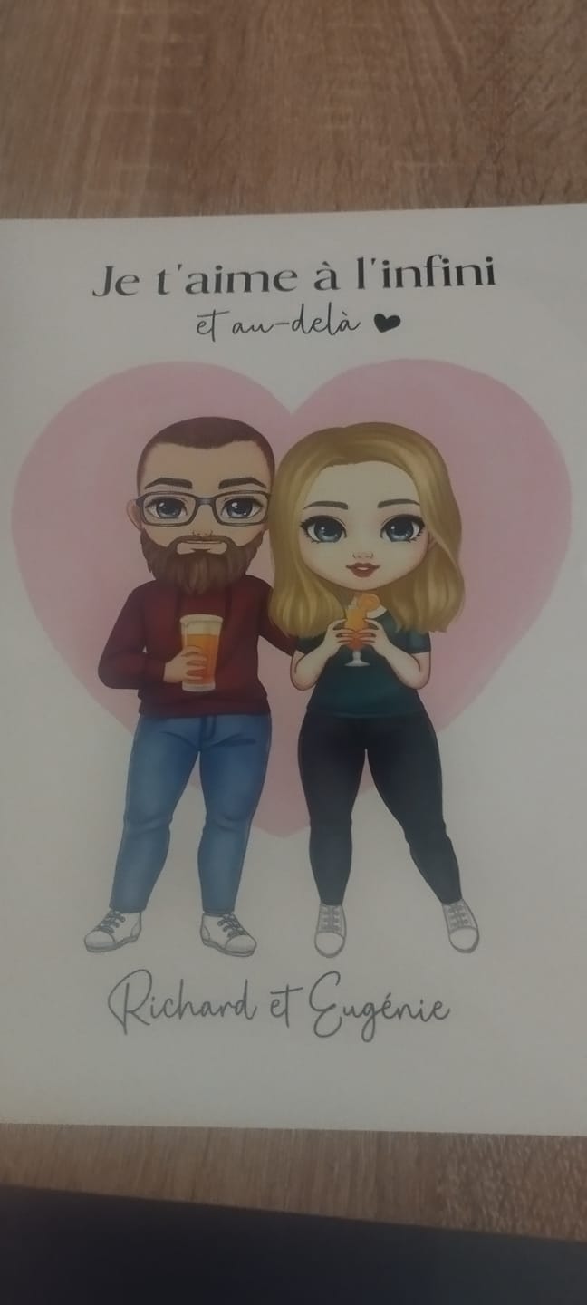 Customer photo review of Affiche Personnalisée - Couple Chibi