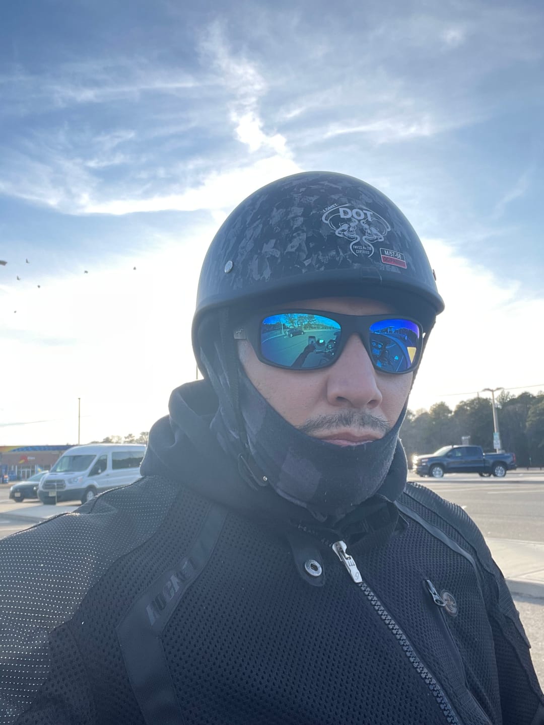 Customer photo review of Low Profile Reversible DOT Polo Helmet / Carbon Fiber
