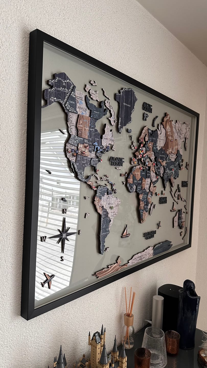 Customer photo review of 3D Wooden World Map Mystery