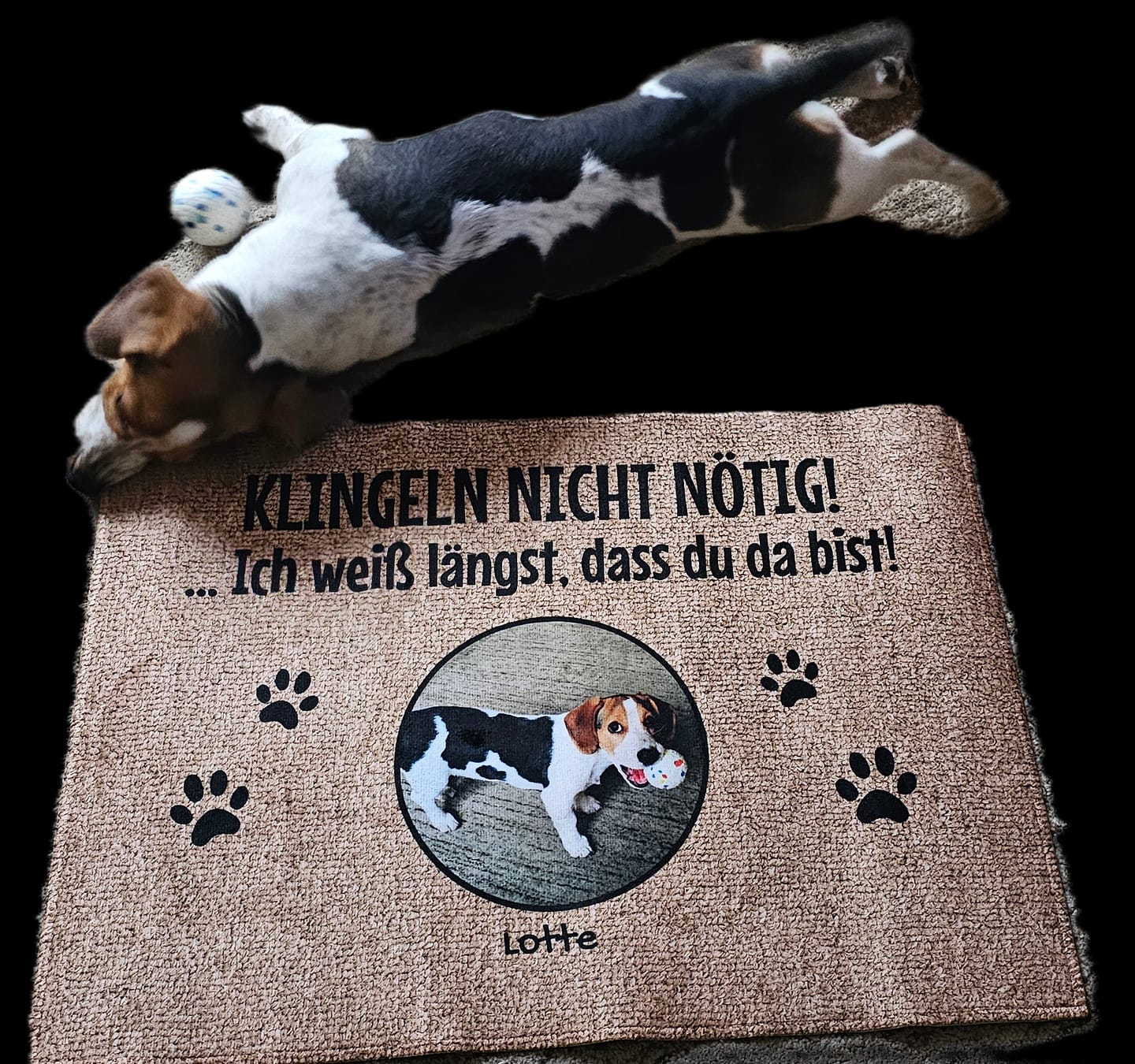 Customer photo review of Klingeln nicht nötig mit Foto - individuelle Fußmatte