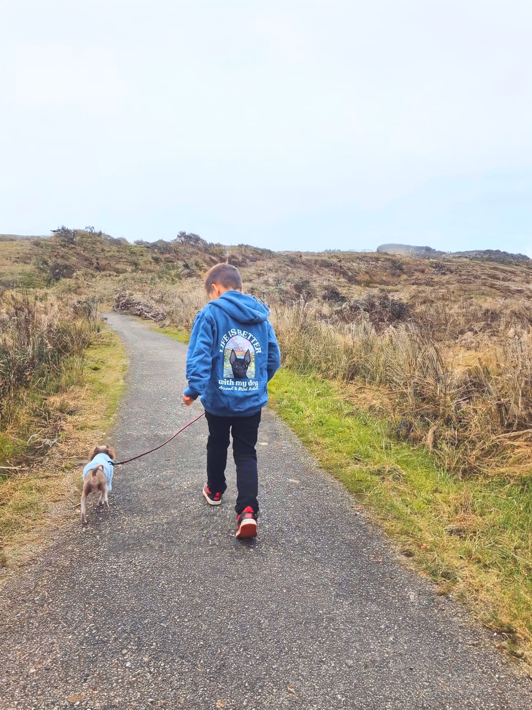 Customer photo review of Personalised Kids Life is Better with your dog Hoody
