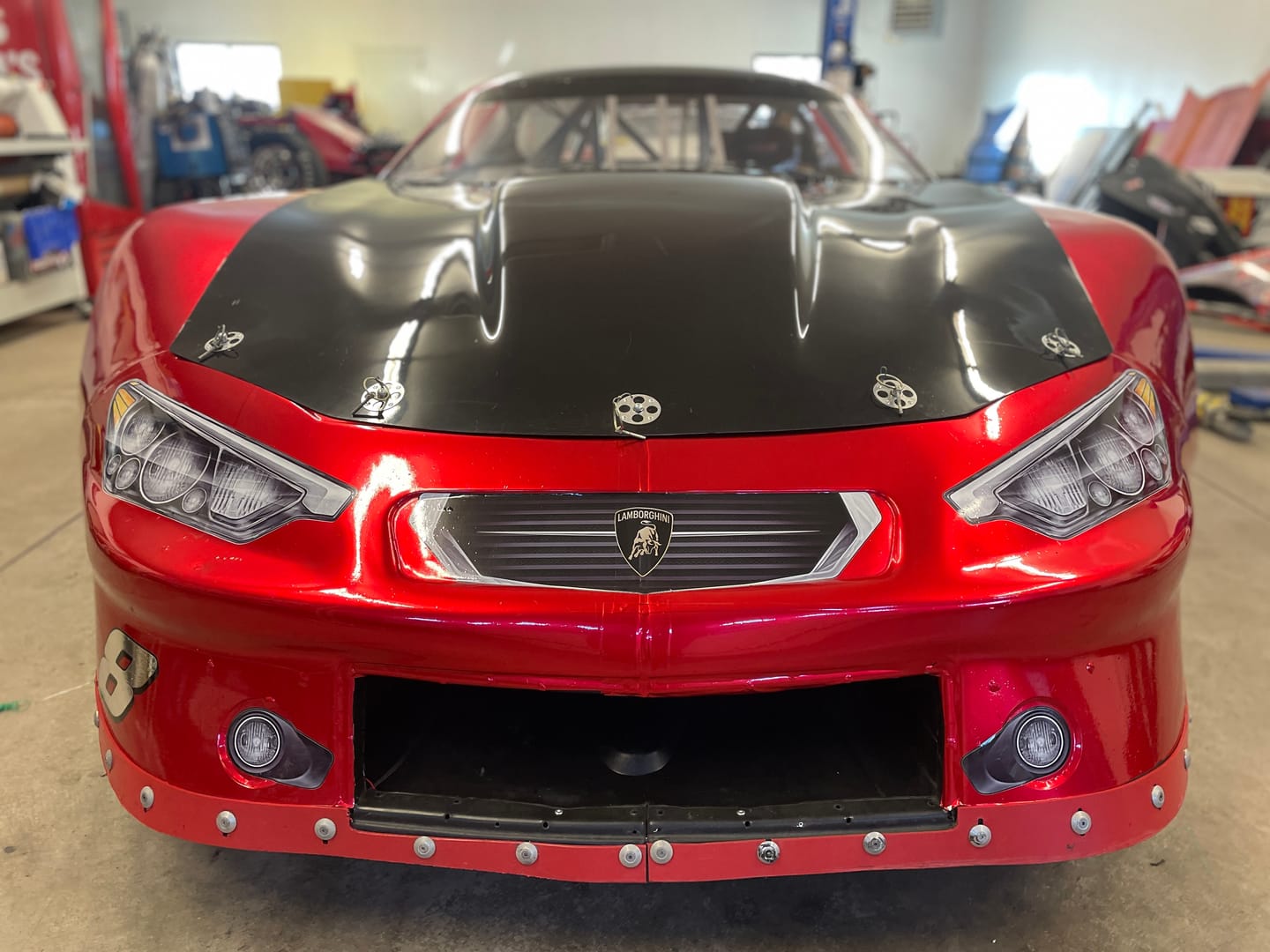 Customer photo review of Glossy Metallic Vampire Red Vinyl Wrap