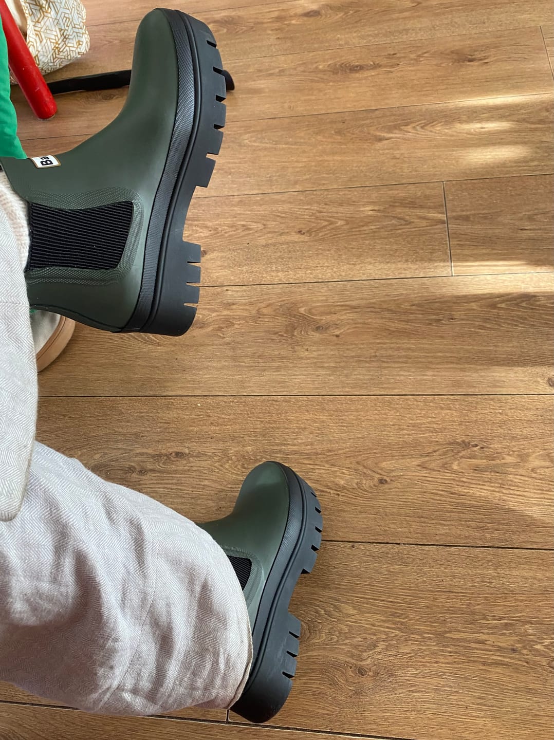 Customer photo review of Barbour Halton Ankle Wellingtons - Olive/ Black