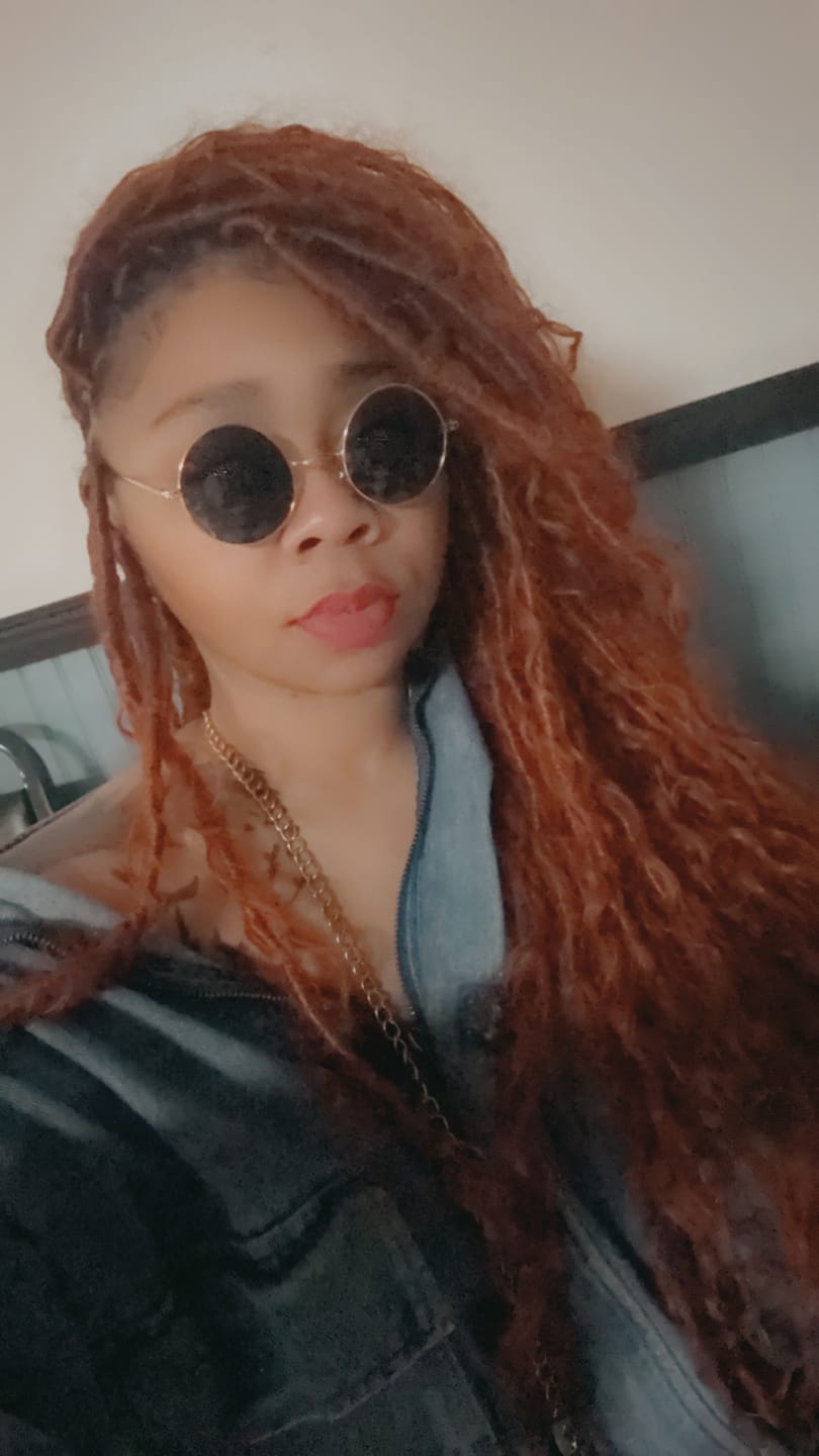 Customer photo review of #350 Solid Ginger Crochet Boho Locs with Human Hair Curls