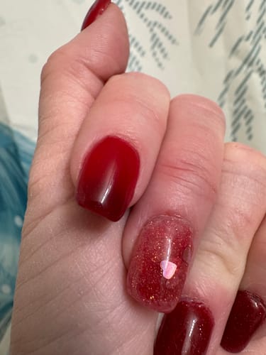 Customer photo review of D1112 Heart Eyes Glitter Dip Powder