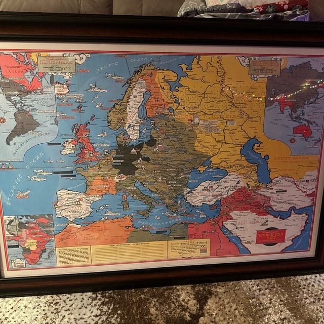 Customer photo review of Old World War 2 Map, 1942 by Stanley Turner  - "Dated Events" WW2 History Chart