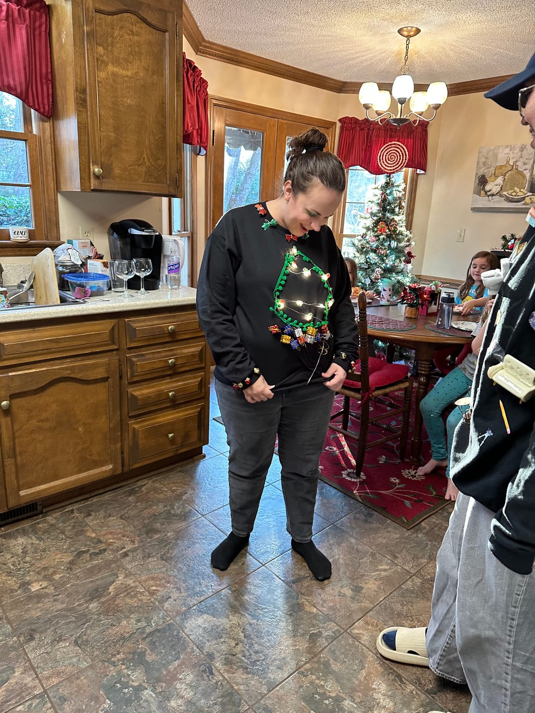 Customer photo review of Office Christmas Sweater Party Murder Mystery Game Kit
