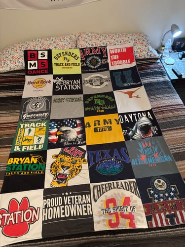 T-shirt quilt from bryan station high school by Wendy from KY