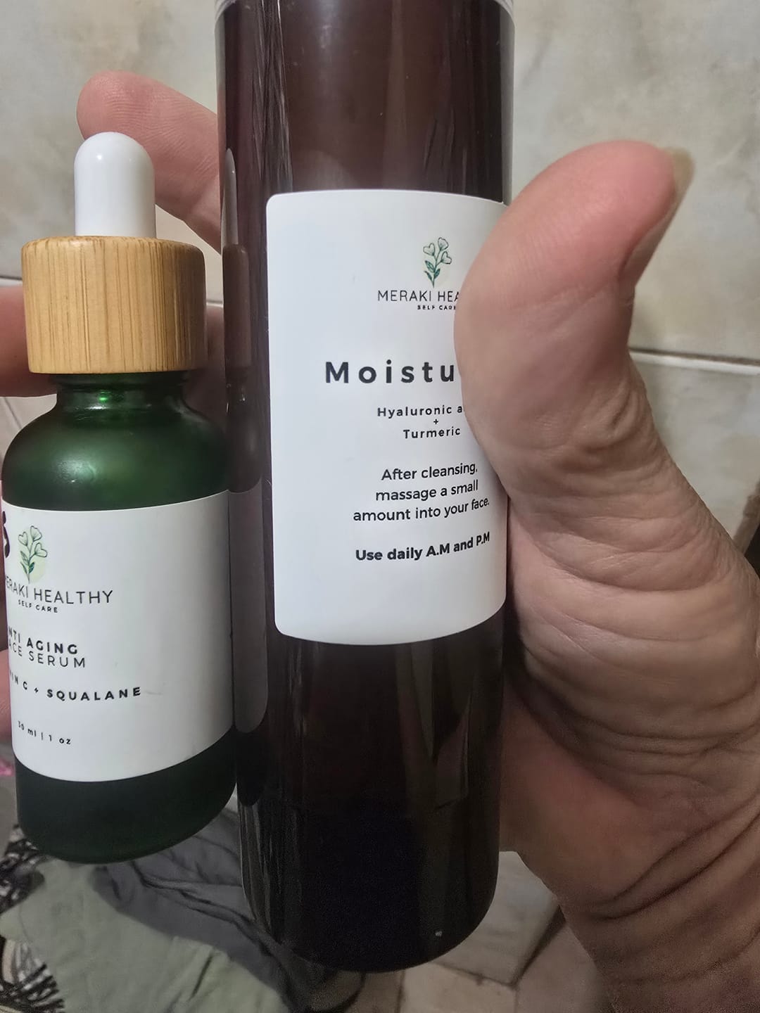 Customer photo review of Moisturizer + Face Serum  Bundle