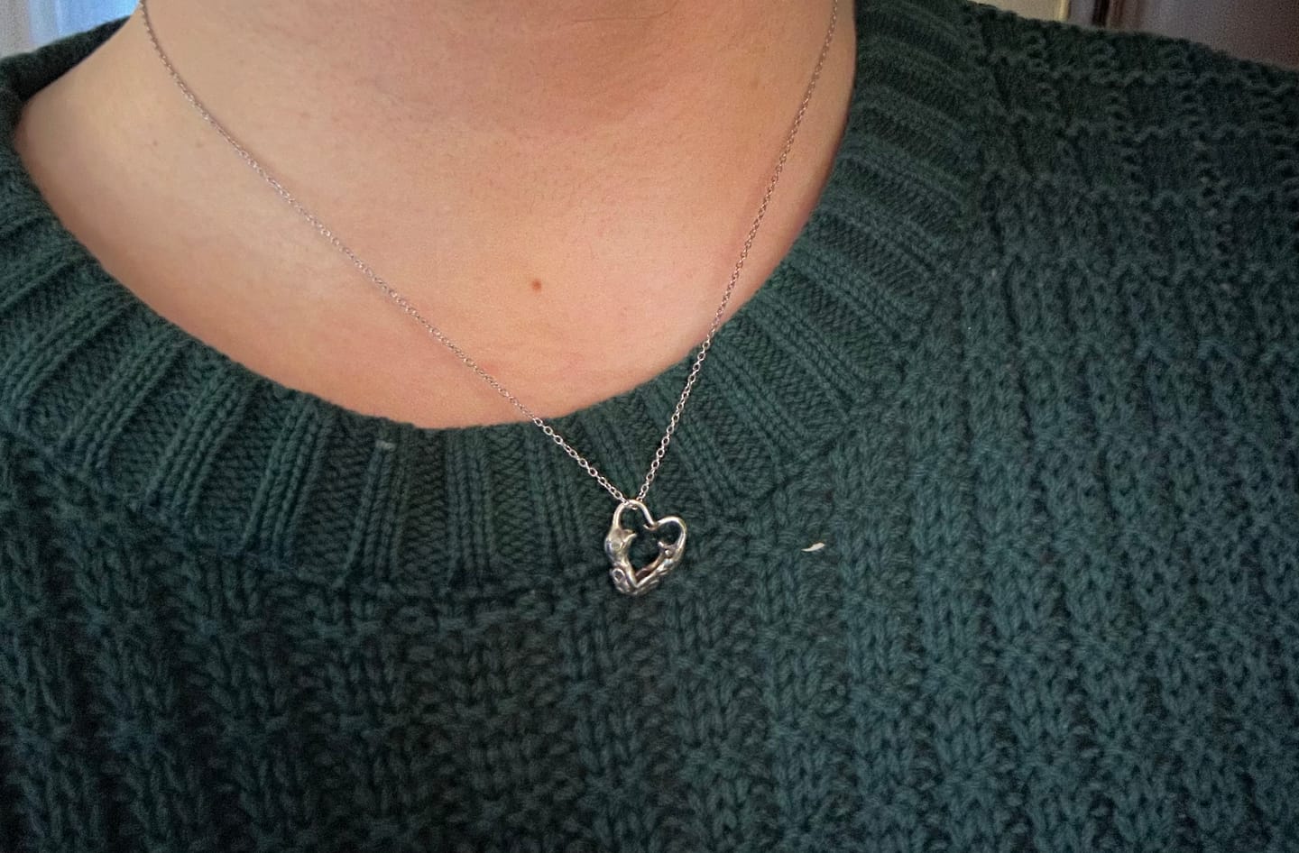 Customer photo review of Rats in Love Heart Necklace