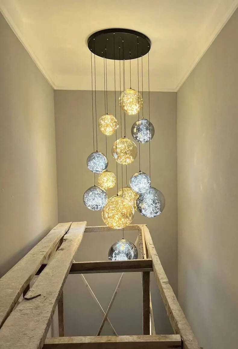 Customer photo review of Danny Stairway Lighting Chandelier